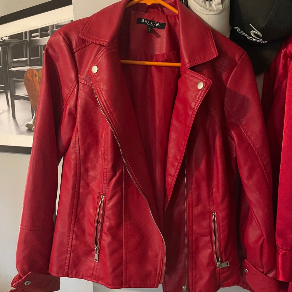 Red leather jacket